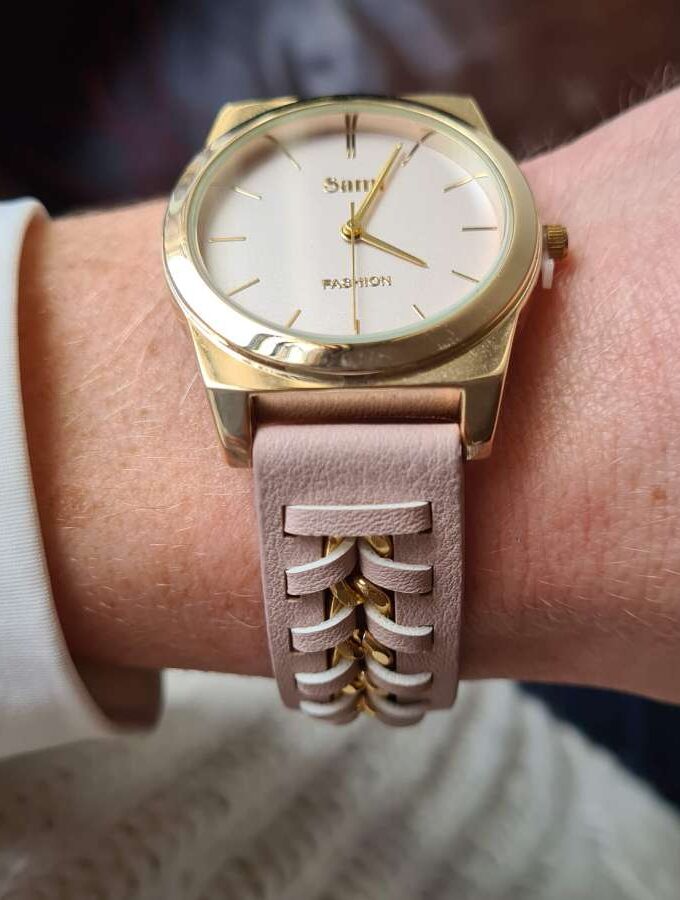 roze horloge goud