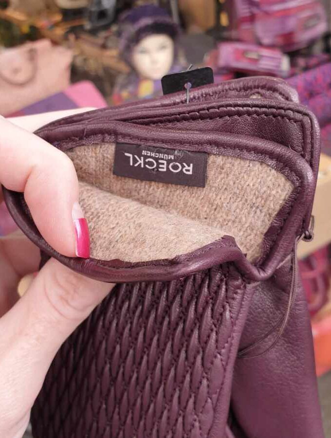 Roeckl leren handschoen in aubergine