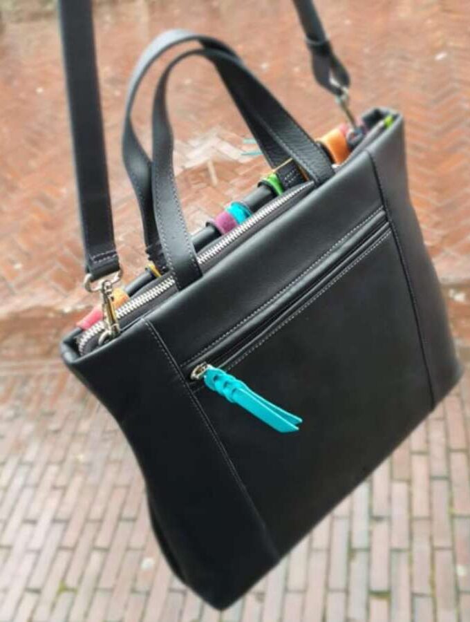 MyWalit handtas gekleurde strepen achterkant