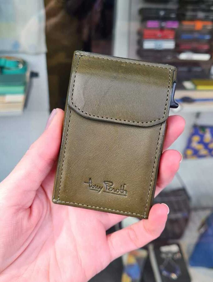 Tony Perotti Cardholder Furbo muntgeld groen voorkant
