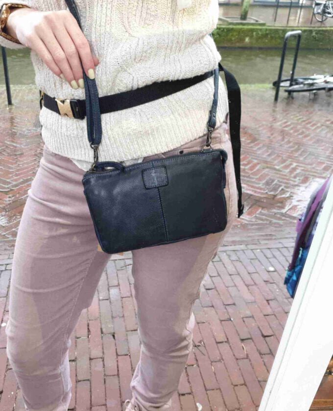 Bear Design kleine clutch met vakjes in blauw