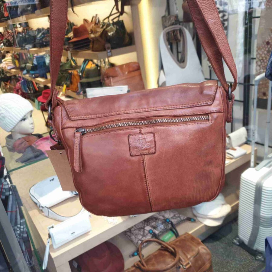 Bear Design schoudertas met klep in cognac