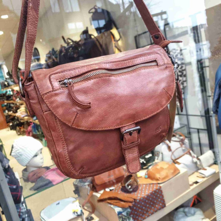 Bear Design schoudertas met klep in cognac