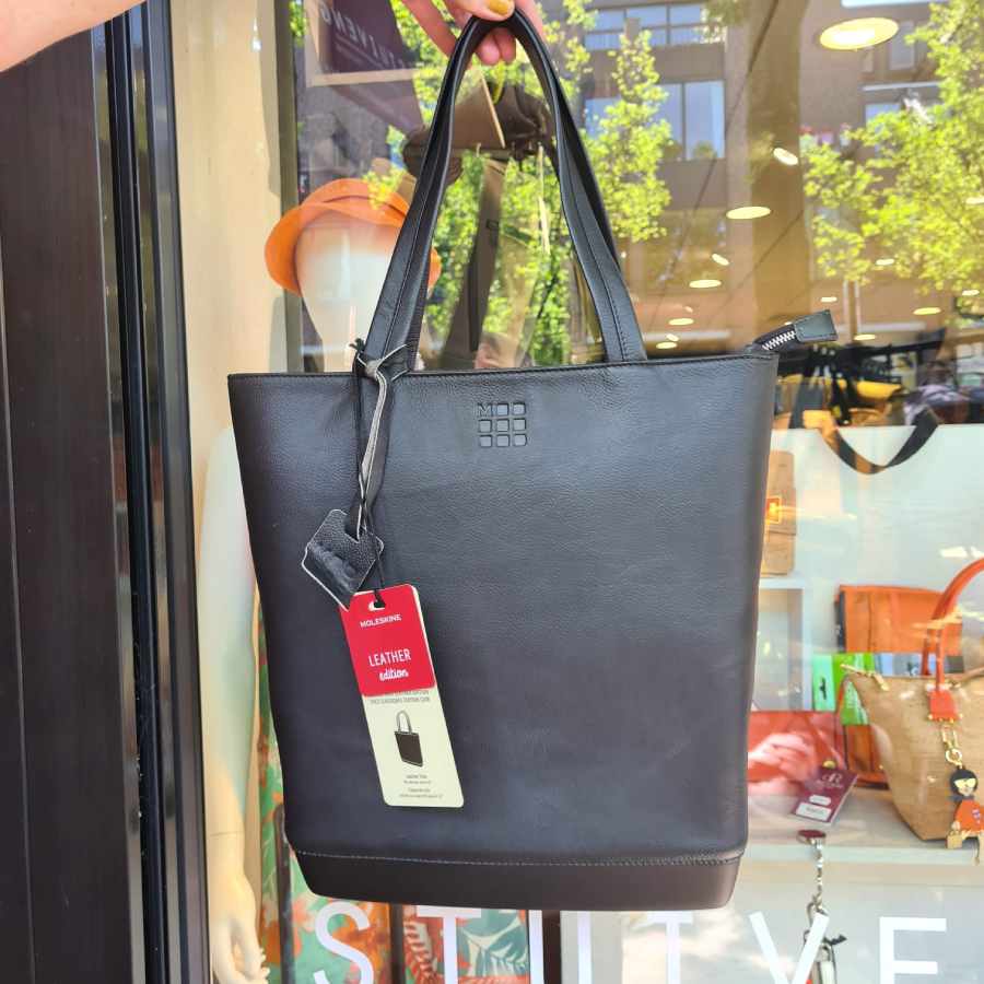Moleskine Classic Leather Tote Bag Shopper Black Stuivenga Lederwaren