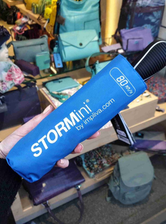 STORMini opvouwbare paraplu in lichtblauw