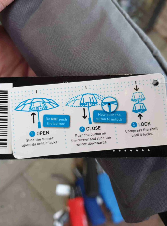 STORMini paraplu opvouwbaar stormproof grijs