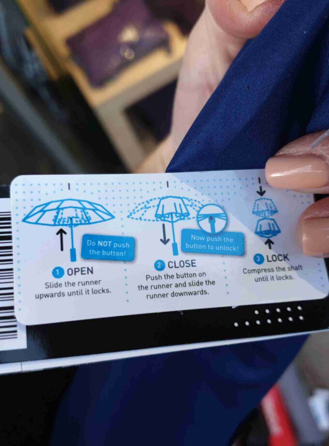 Stevige paraplu STORMini stormproof in blauw