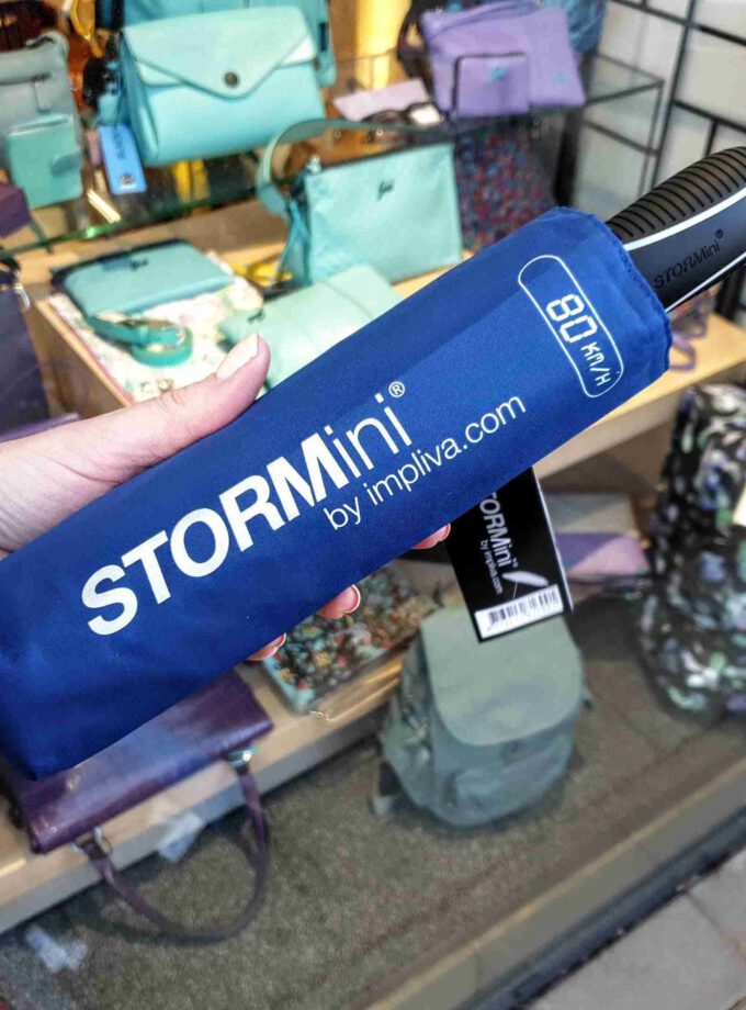 Stevige paraplu STORMini stormproof in blauw