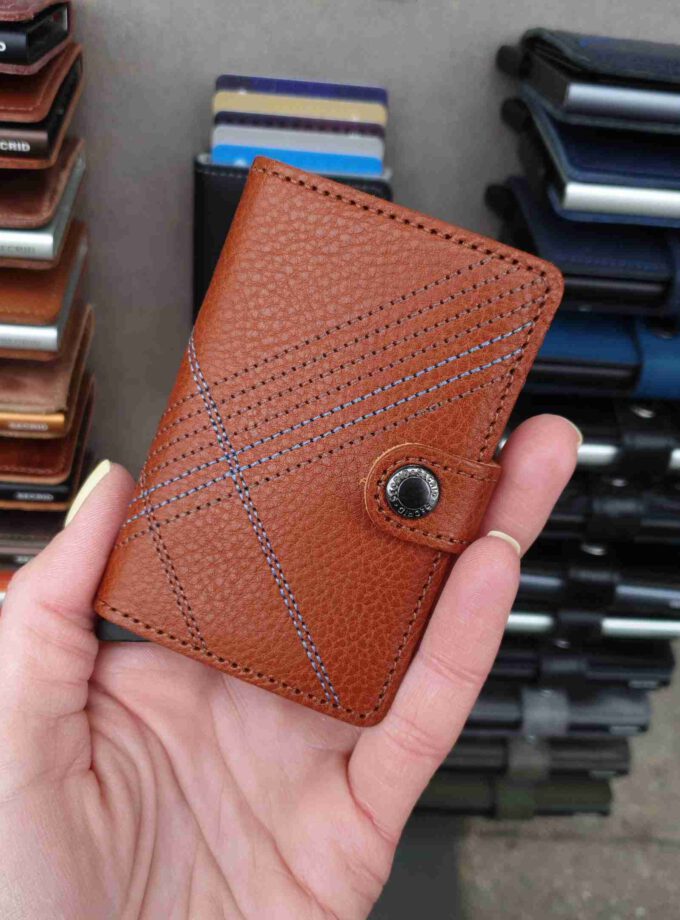 Secrid Miniwallet stitch linea caramello cognac