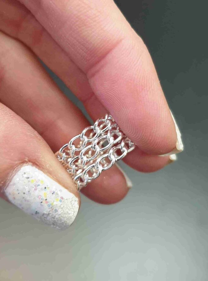 Zilveren kabels 3 losse ringen echt zilver