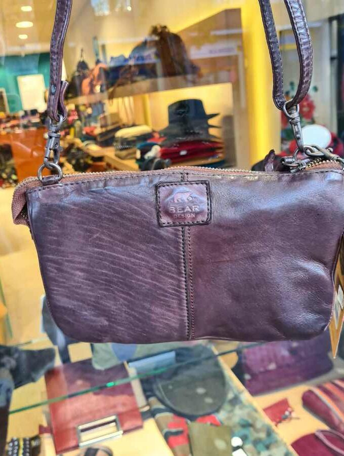 Bear Design kleine clutch met vakjes in bruin