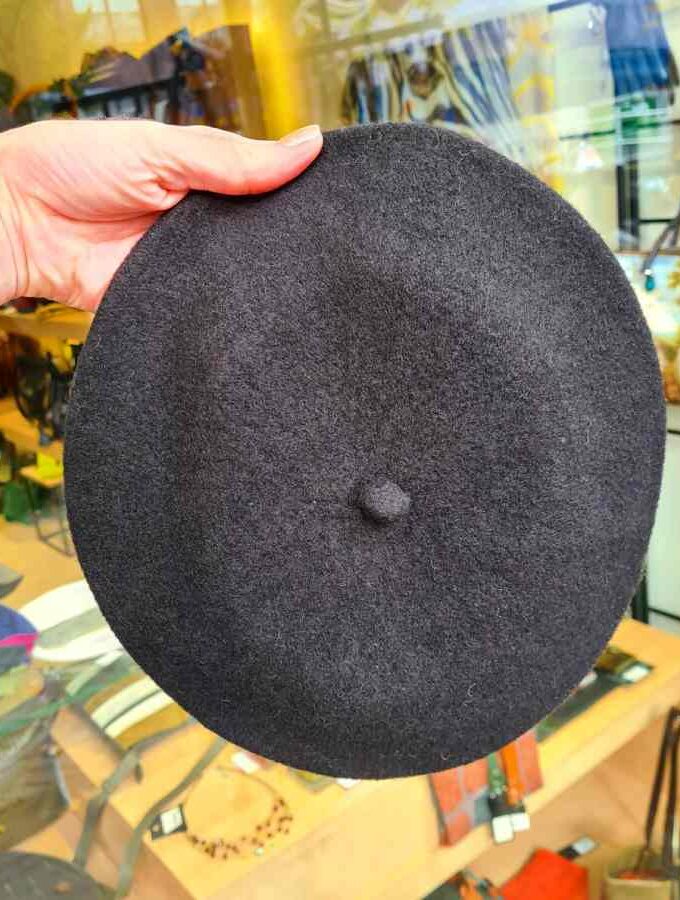 Franse baret van 100% wol in zwart