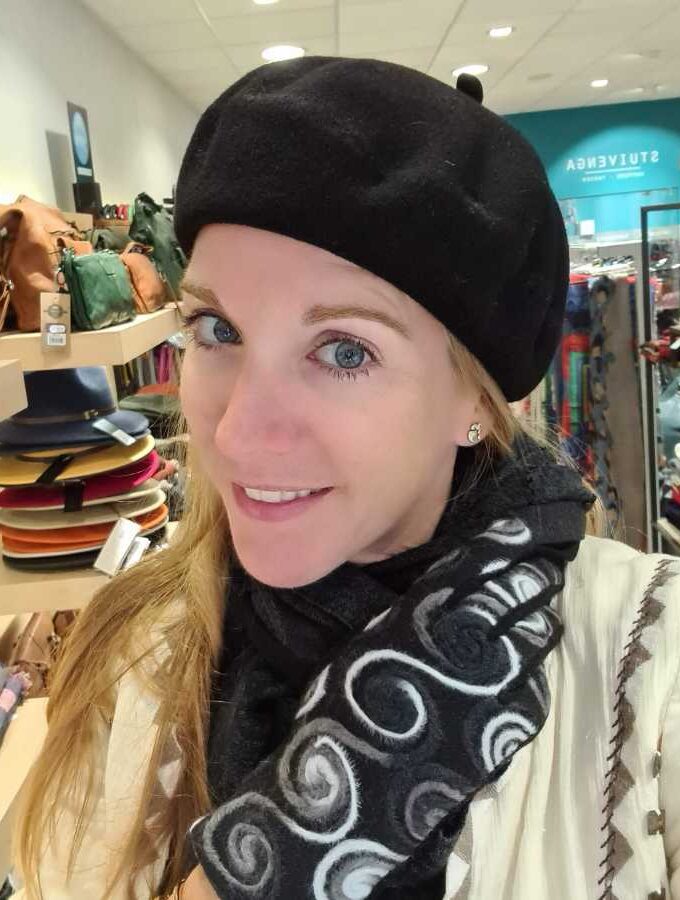 Franse baret van 100% wol in zwart