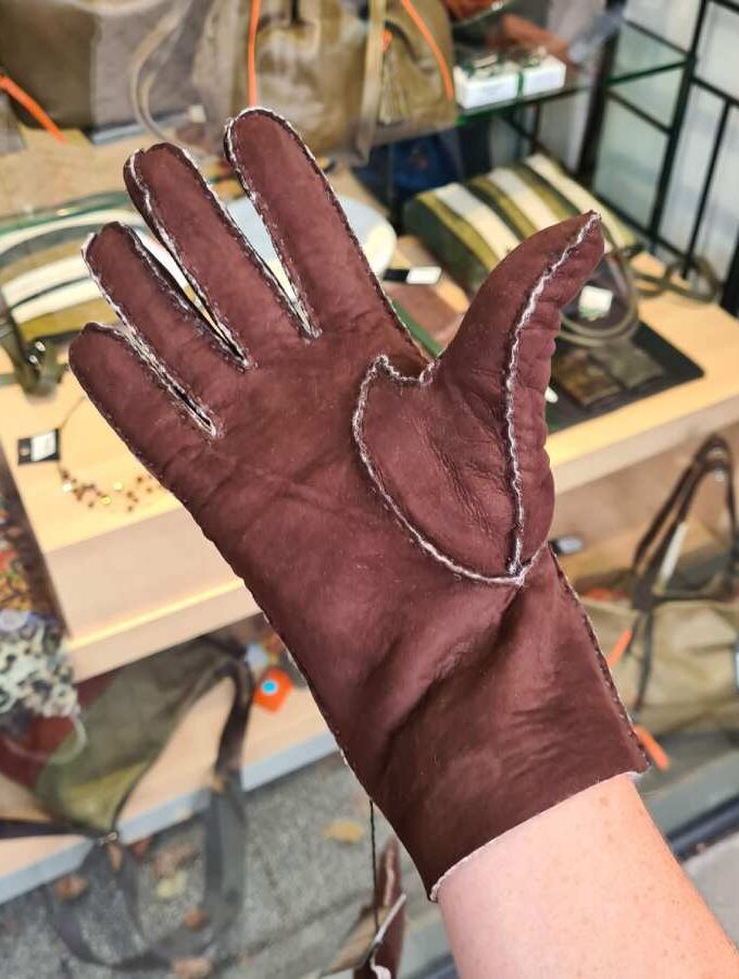 Lammy handschoen bruin wol