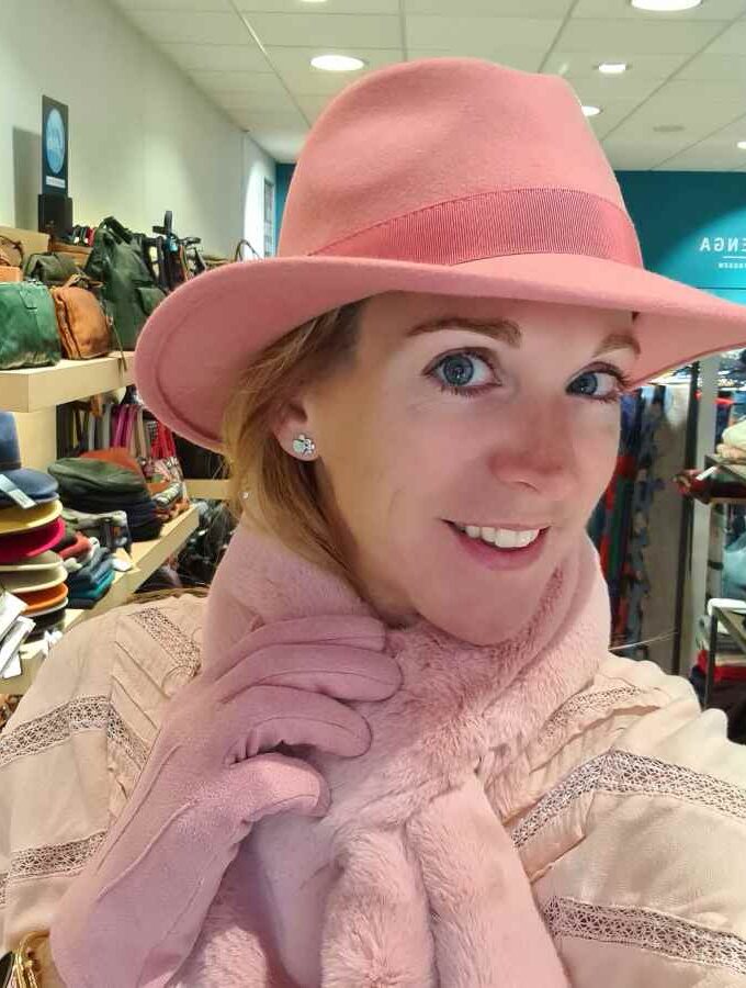 Roze wollen hoed Waterproof en Crushable