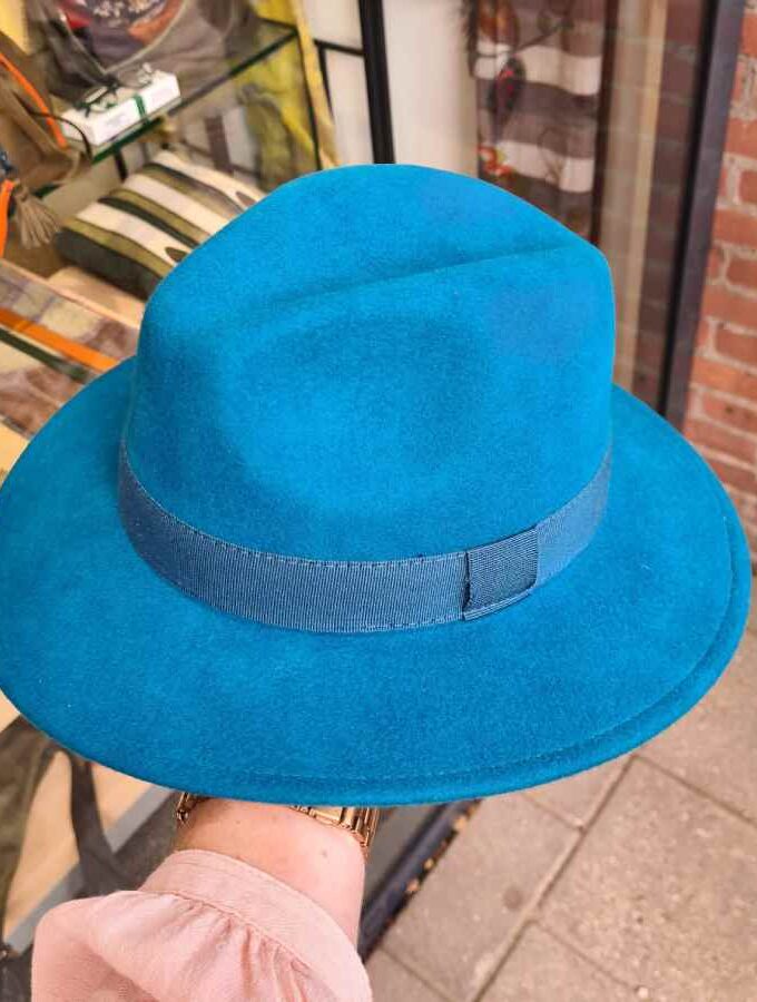 Wollen hoed dames turquoise groen blauw
