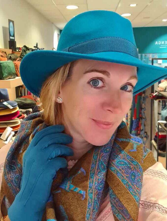 Wollen hoed dames turquoise groen blauw