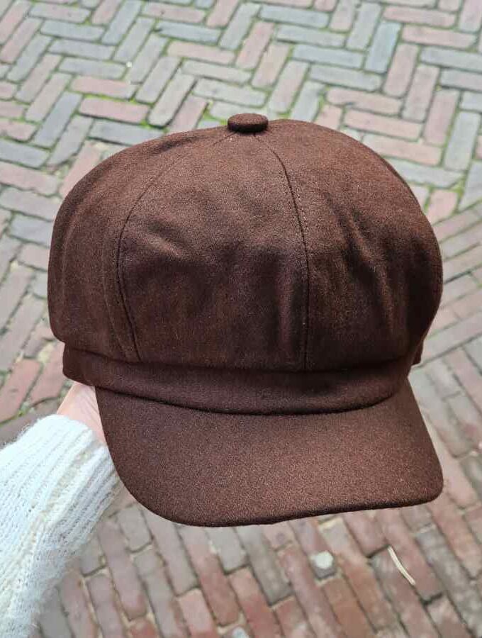 Chocolade bruin pet met klep dames