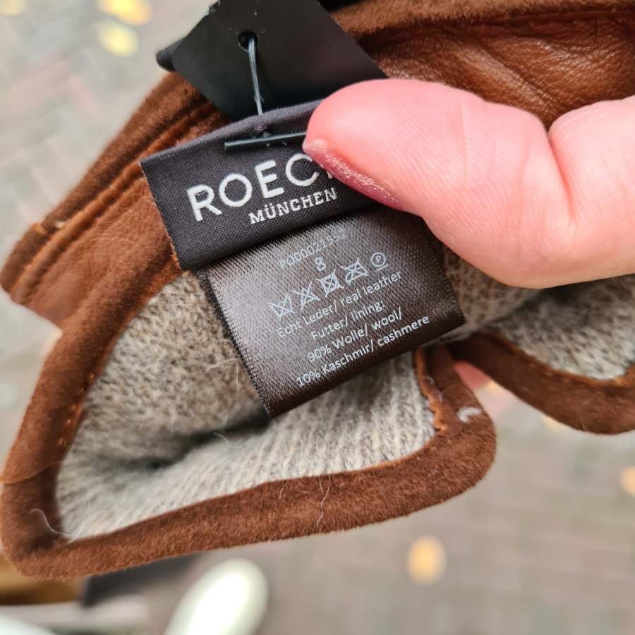 Handschoenen cognac dames Roeckl wollen voering