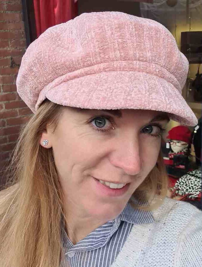 Roze pet ribstof met klepje