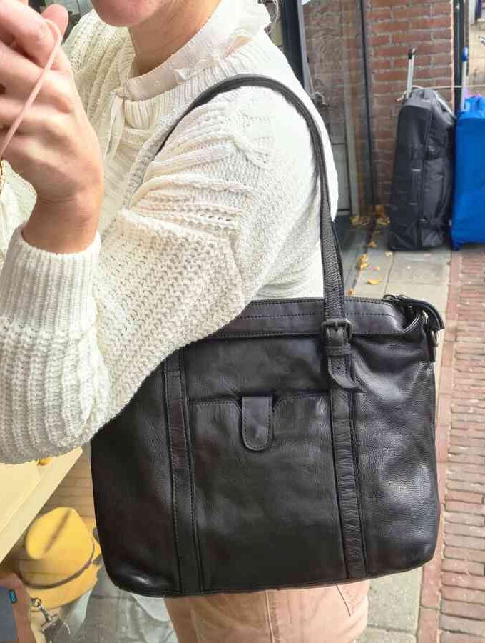Shopper zwart met rits Beardesign