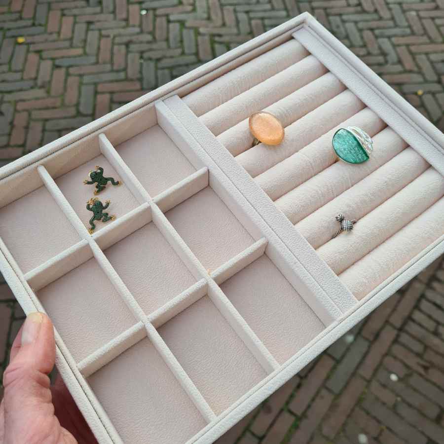 Sieraden opbergen doos ringen oorbellen