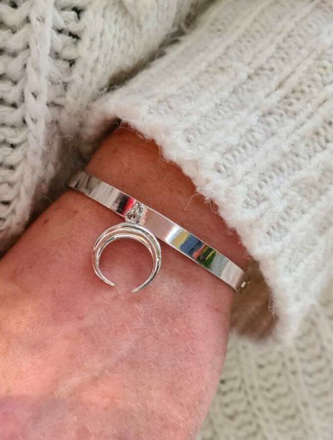 Armband zilver met tand stainless steel massief