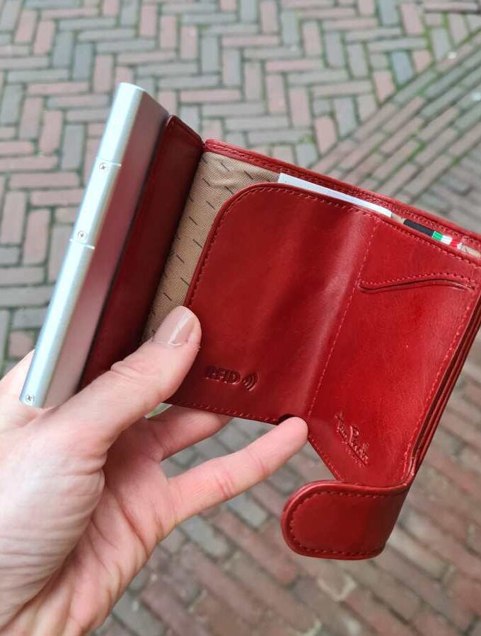 Rode portemonnee Tony Perotti Cardholder