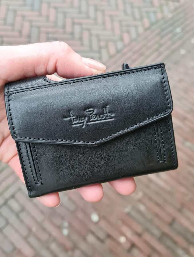 Zwarte portemonnee RFID Cardholder muntgeldvak