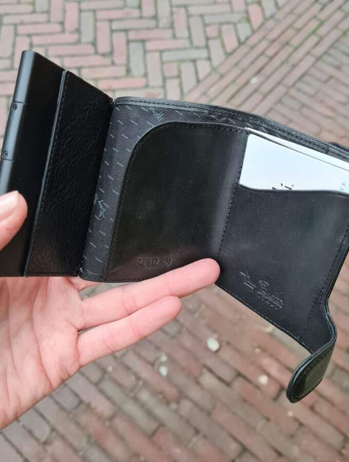Zwarte portemonnee RFID Cardholder muntgeldvak