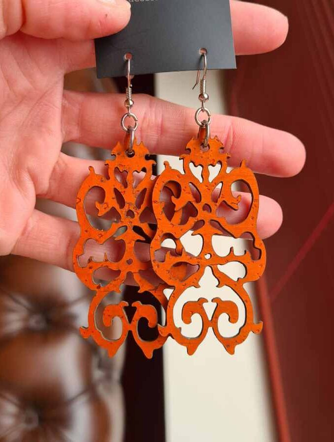 oorbellen kurk oranje