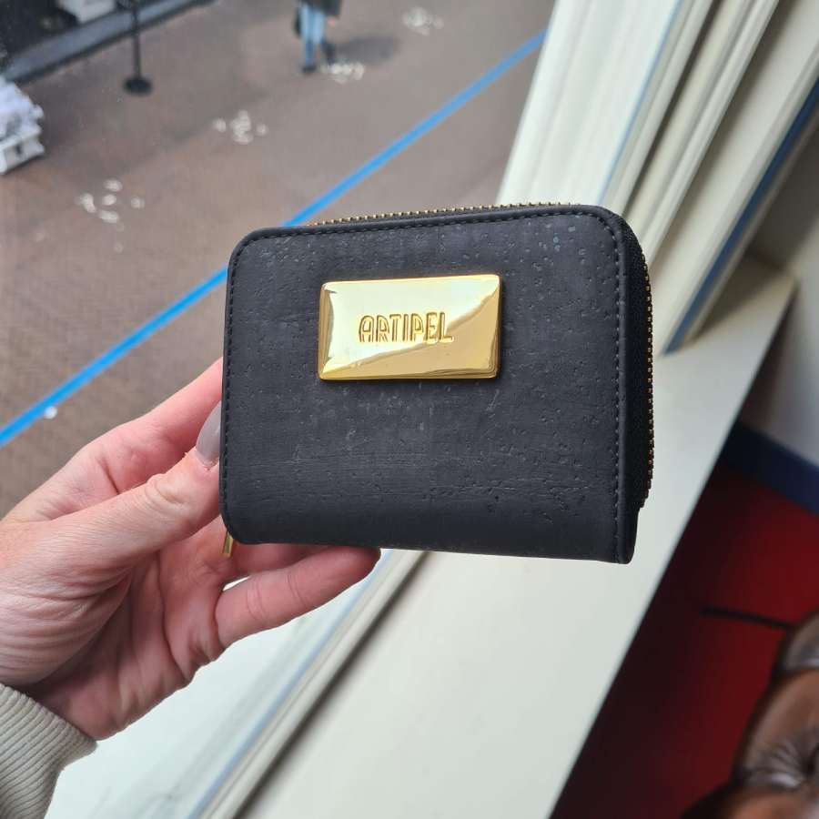 kurk vegan portemonnee zwart