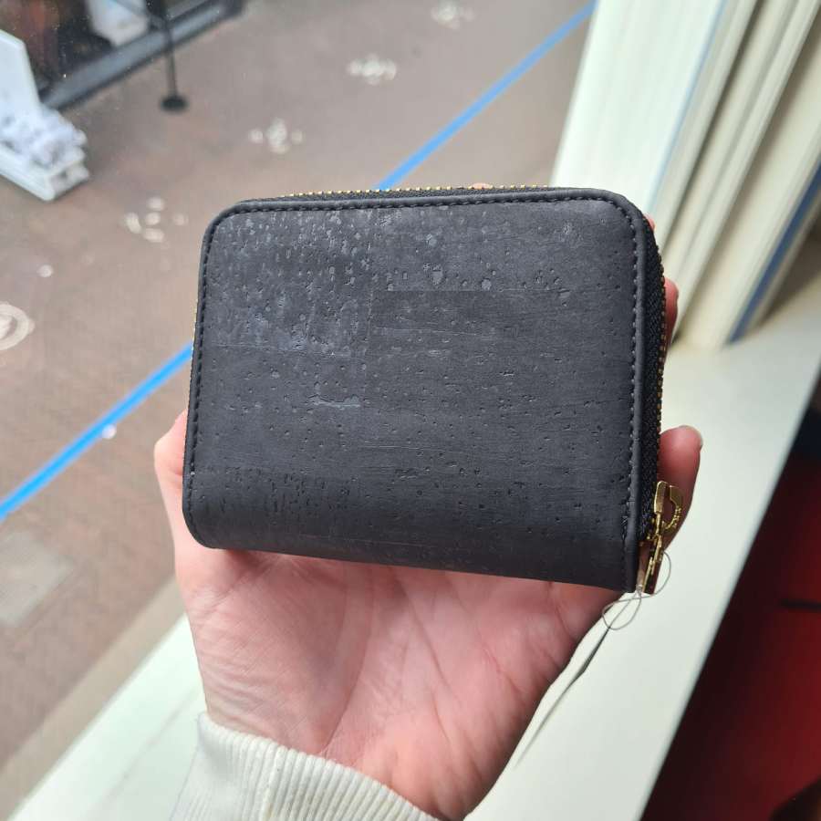 vegan kurk portemonnee zwart