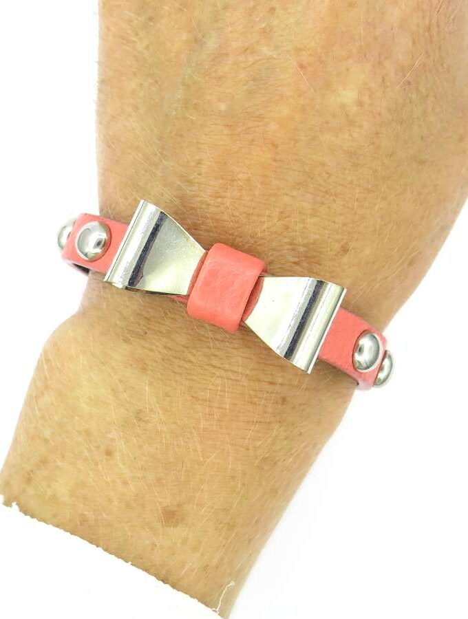 Strik armband roze