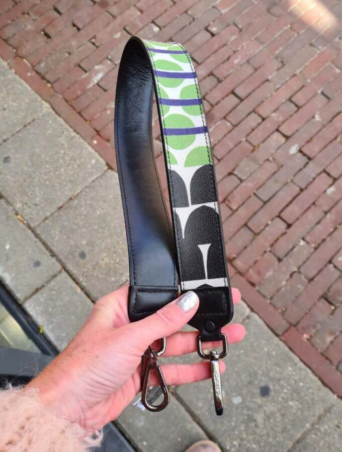 Gabs schouderband groen zwart wit print