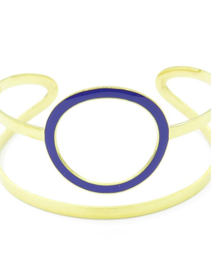 Armband goud met blauw cirkel