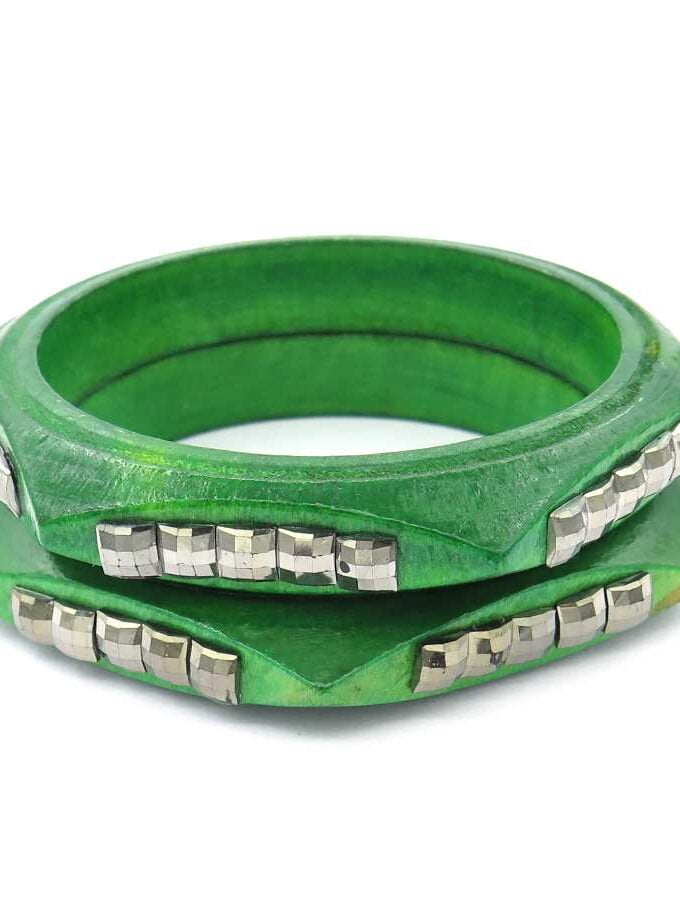 Houten armband groen los
