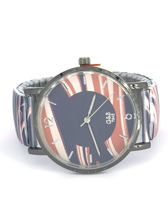 Horloge paars blauw strepen