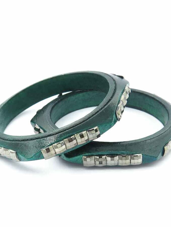 Petrol houten armband los