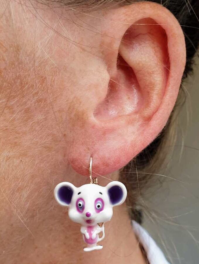 Oorbellen hangers muisjes