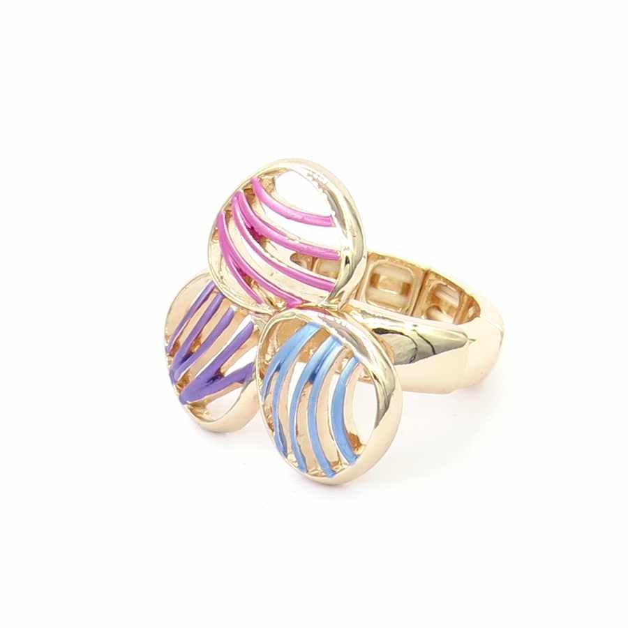 Ring rosé elastiek multi cirkels