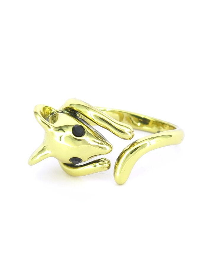Ring goudkleur met muisje