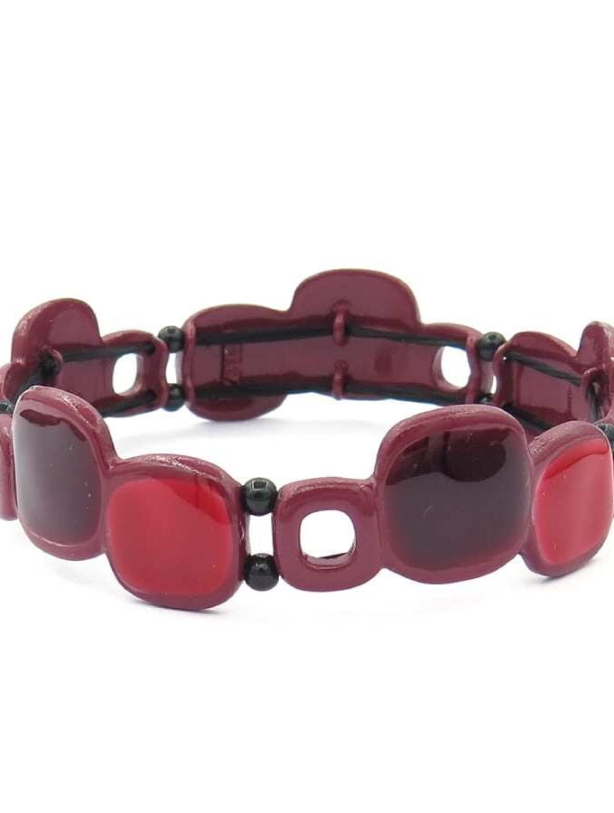 paars en roze armband blokjes