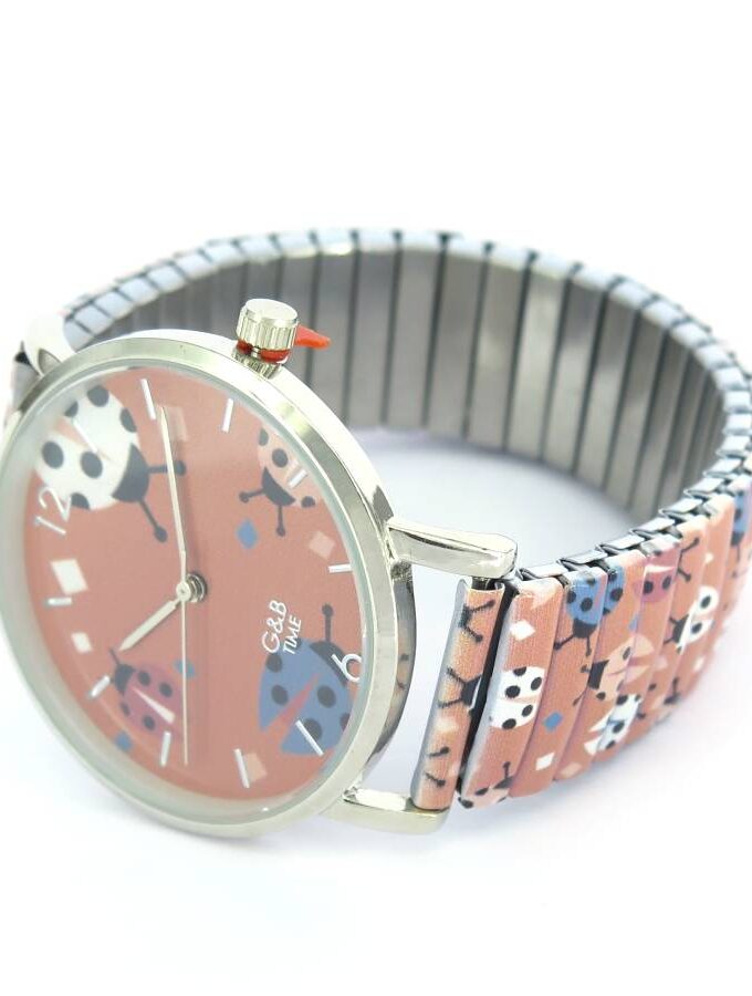 Horloge insecten roze