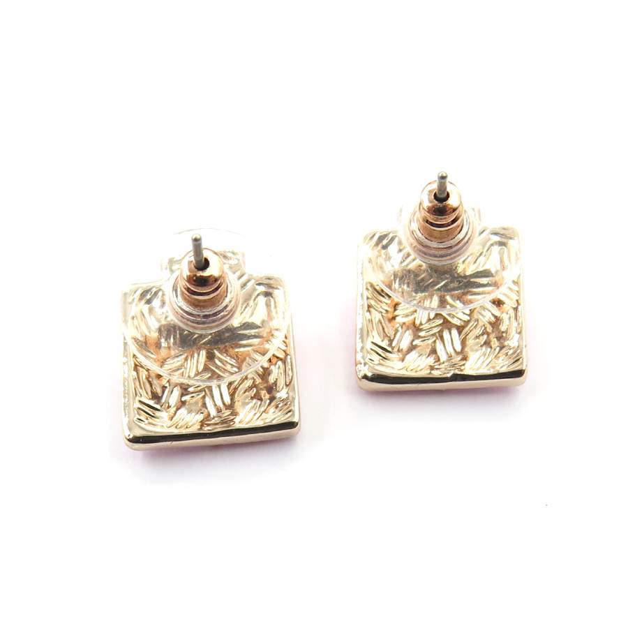 Oorbellen vierkant blok roze