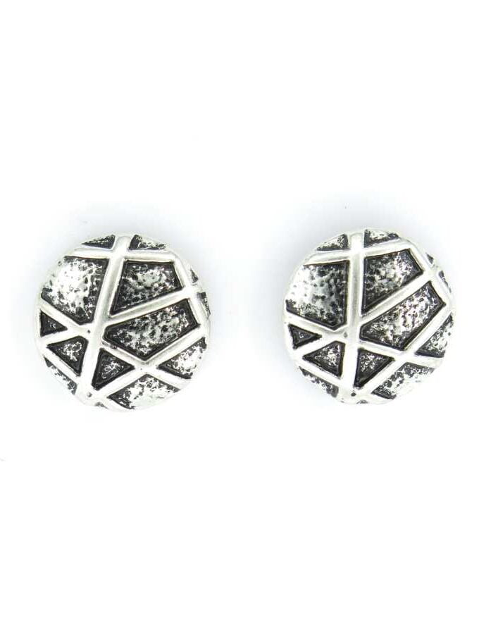 Oorbellen rond zilver grijs