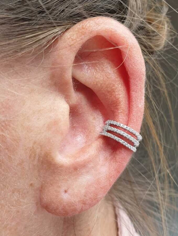 Oorklem zilver zirkonia
