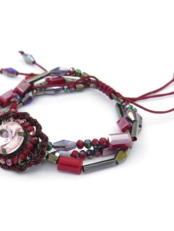 Armband stenen knoop touw slot