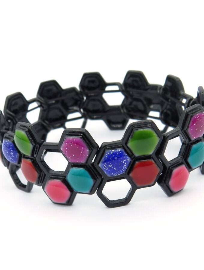Elastieken armband gekleurde wiebertjes