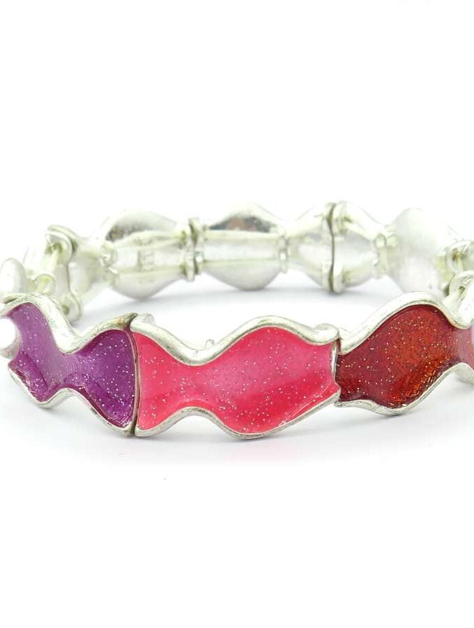 Armband rood roze paars wave